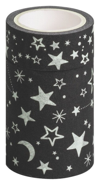 Ozdobná lepicí páska se světelným efektem - hvězdy