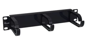 Equip 10" černá / Vyvazovací panel / 1U / 3x plastová úchytka (327341)