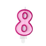Svíčka dortová, růžová číslo