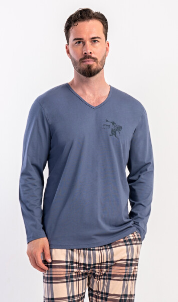 Pánské pyžamo dlouhé Paul tmavě šedá M