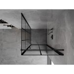 MEXEN/S - Mist-B sprchový kout dveře křídlové pravá 90 x 90, černá kratka, černá 8A2T-090-090-70-77-P