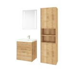 Mereo Vigo, koupelnová skříňka vysoká s košem, 180 cm, dub Riviera CN333