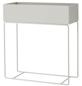 Ferm Living Stojan na květiny Plant Box Light Grey, šedá barva, kov