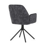 Židle jídelní a konferenční, černá látka v dekoru žíhaného sametu, kovové černé nohy