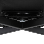 Židle jídelní, krémová látka, 360° otočný mechanismus, černý matný lak, kovové nohy