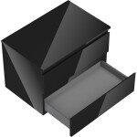 MEXEN/S - Orio koupelnová skříňka pod umyvadlo 70 cm s deskou, 2 zásuvky, černá lesk 91A10-07047-2-BFFC70