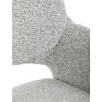 Židle jídelní, krémová látka, noha černý kov, otočný mechanismus 360°