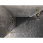 MEXEN/S - Lunar L sprchový kout pětiboký křídlový levá 90 x 80, transparent, zlato kartáčovaná 831L-090L-080P-55-00-L