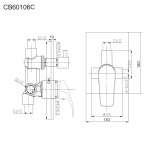 Mereo Sprchová podomítková baterie s přepínačem, Sonáta, Mbox, hranatý kryt, chrom CB60106C