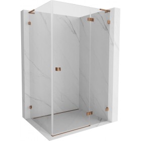 MEXEN/S - Lunar L sprchový kout dveře křídlové pravá 90 x 70, transparent, růžové zlato 834L-090-070-60-00-P