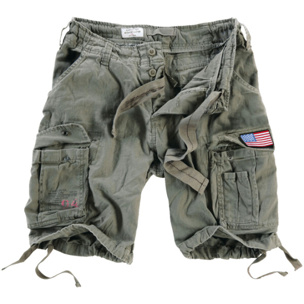 Kalhoty krátké Airborne Vintage Shorts Patch olivové S