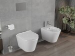MEXEN/S - Rico Závěsná WC mísa Rimless včetně sedátka s slow-slim, Duroplast, bílá - 30720500 30720500