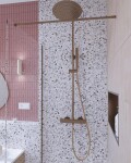 Sprchový systém SAT Aurum s termostatickou baterií broušený rose gold SATSSTKAURBRG SATSSTKAURBRG