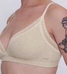 Dámská podprsenka GO Ribbed R Bralette - GRAY - sv. béžová M013 - SLOGGI GRAY L