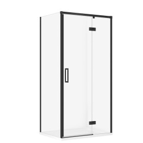 CERSANIT - SET C139 Sprchový kout Larga, pravý, 100x80x195, černá + vanička Tako S601-340