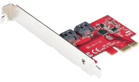 StarTech PCIe SATA III řadič 2-port červený / Řadič / 2x SATA III / ASMedia ASM1161 (2P6G-PCIE-SATA-CARD)