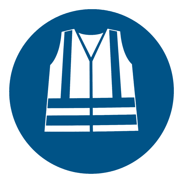 Djois podlahová značka kulatá - Používej reflexní vestu, Ø 430 mm, 1 ks