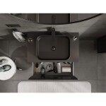 MEXEN/S - Rivel koupelnová skříňka pod umyvadlo 80 cm s deskou, 1 šuplík, reliéf , černá mat 91A20-08047-1-BFC71