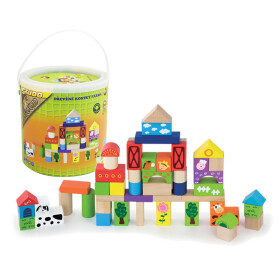 Dřevěné kostky Farma 50 ks - Babu