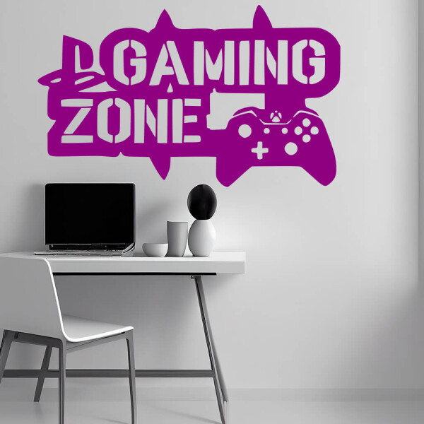 Samolepka Gaming zone Barva: fialová, Velikost: 80 x 48 cm