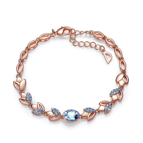 Exkluzivní náramek Swarovski Elements Gavriella, Světle modrá 17 cm + 4 cm (prodloužení)