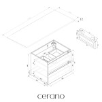 CERANO - Koupelnová skříňka Carole - dub medový + deska pod umyvadlo z lit. mramoru Elanys - 12 mm + konzole černá - 140x46x49,2 CER-679325