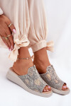Dámské sandály na klínu se zipem zvířecí vzor béžové Irriva 36