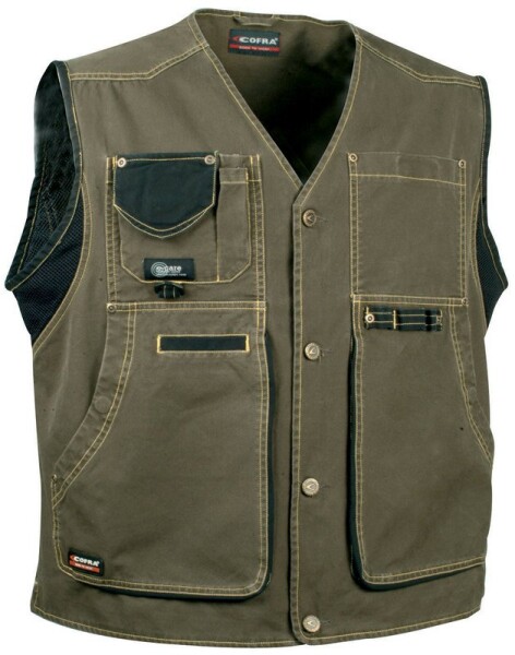 Pracovní vesta COFRA ZURICH Barva: Hnědá zemitá, Velikost: 64 (CAZURICH_03_64)