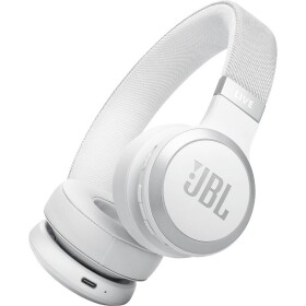 JBL Live 670 NC sluchátka otevřená (On Ear) Bez kabelu, Bluetooth® bílá Potlačení hluku složitelná, Dálkový ovladač, Surround-Sound