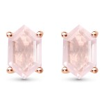 Emporial peckové náušnice 14k zlato Vermeil GU-DR14694E-ROSEGOLD-ROSEQUARTZ
