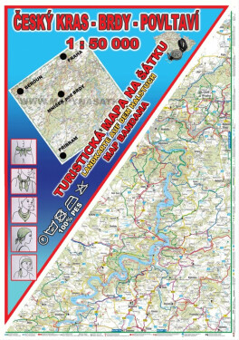 Český kras - Brdy - Povltaví Šátek s mapou