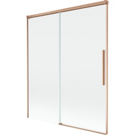 MEXEN/S - Rox vanová zástěna 2-křídlová posuvná 140 x 150, transparent, měď kartáčovaná 8C9-140-001-65-00