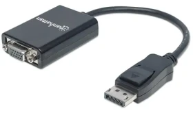 Manhattan adaptér DisplayPort na VGA černý / Adaptér / aktivní / max. 1920x1200 / pozlacené konektory (151962)