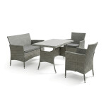 Zahradní sestava 100x60x69cm, polyratan, šedá, AZS-A1442 GREY