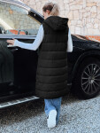 Dámská dlouhá prošívaná vesta černá FashionStreet TY5267 L