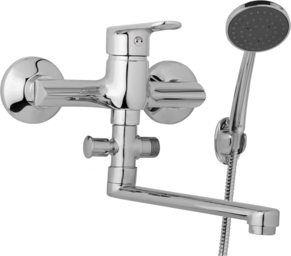 JB Sanitary Nástěnná umyvadlová a sprchová baterie FINERY, rozteč 150 mm, s příslušenstvím, ramínko 200 mm F10 36 01