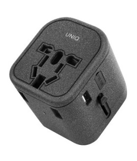 UNIQ VoyagePD cestovní adaptér s PD/Quick Charge 3.0 uhlově šedý