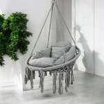 Závěsné křeslo s polštářkem - čapí hnízdo 80 cm antracit