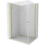 MEXEN/S - Mist-F Duo sprchový kout skládací dveře levá 85 x 80, transparent, zlato kartáčovaná 8A6-085L-080P-55-00