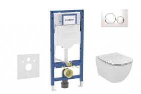 GEBERIT - Duofix Set předstěnové instalace, klozetu Tesi a sedátka, tlačítko Sigma20, bílá/chrom SANI11CD3119