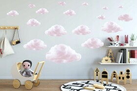 DumDekorace DumDekorace Milá dětská nálepka na zeď růžové mraky cm