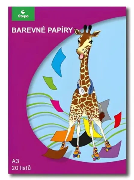 STEPA Barevný papír A3 / Papír / 80 g/m2 / 20 listů / mix barev (230210530)