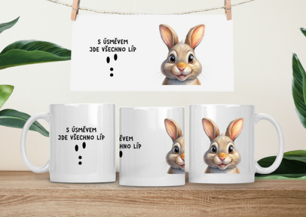 Hrneček čumáček 330ml porcelán Králík