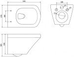 MEXEN - Vito závěsná WC mísa Rimless včetně sedátka s slow-slim, Duroplast, bílá 30174000