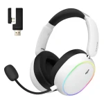Hator Phoenix 2 ESH41 bílá / Herní bezdrátová sluchátka s mikrofonem / Hi-Res / ANC / BT 5.4 / USB (ESH41)