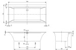 VILLEROY & BOCH - Squaro Edge 12 Vana Duo, 190x90 cm, Quaryl, bílá UBQ190SQE2DV-01
