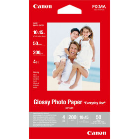 Canon Glossy Photo Paper, foto papír, lesklý, GP-501, bílý, 10x15cm, 210 g/m2, 50 ks, 0775B081, inkoustový
