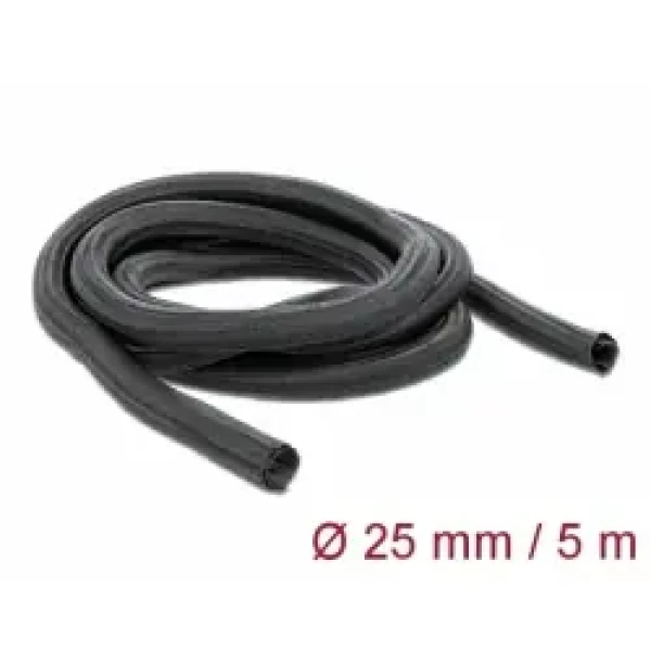 Delock Samouzavírací pletené opláštění černá / 5 m x 25 mm (18920)