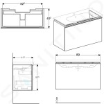 GEBERIT - Acanto Skříňka pod umyvadlo 900 mm, lesklá bílá 500.616.01.2