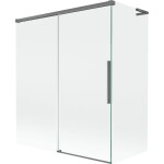 MEXEN/S - Rox L vanová zástěna 2-křídlová posuvná 140 + 70 x 150, transparent, grafit metal 8C9L-140-070-95-00